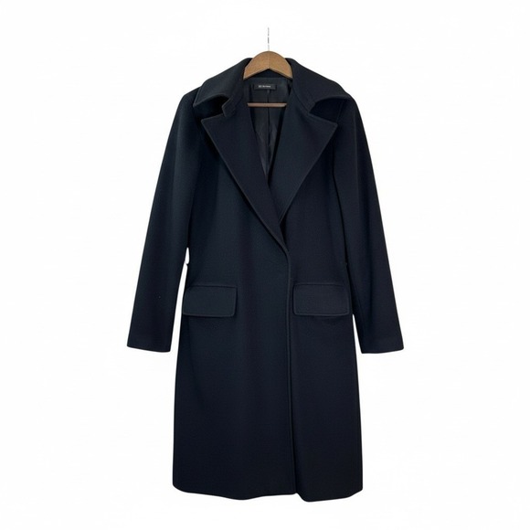 Ulla Johnson Womens Wool Cashmere Overcoat M Black Single-Breasted Tailored - Picture 3 of 13